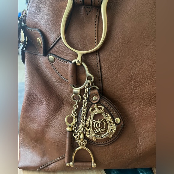 Juicy Couture Y2K Equestrian Large Leather Bowler Handbag - Picture 5 of 17